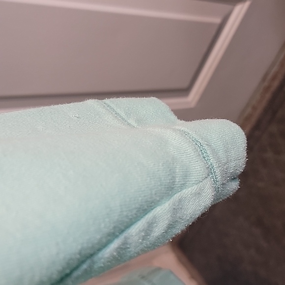 Womens Victoria Secret Pink Turquoise and Silver Logo Sweatshirt Size Small - Picture 8 of 9